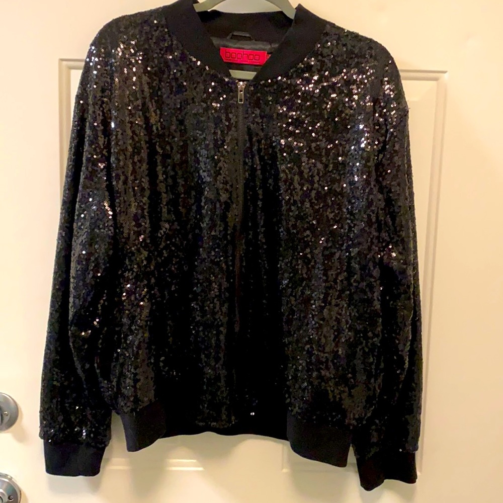 Boohoo Sequins Bomber Jacket
